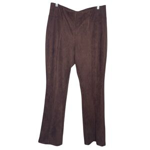 Hope & Harlow Brown Stretchy Suede Boot Leg‎ Pants